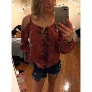 Cold Shoulder Long Sleeve Top